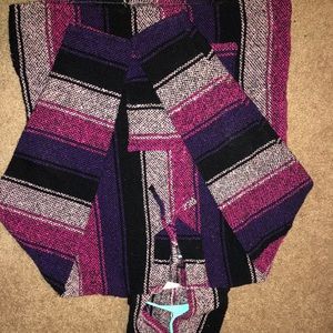 Women’s Large Poncho Pink/ purple / white